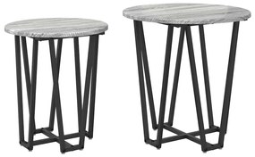 Kisasztal készlet 2 pcs Szürke sonoma és Fekete