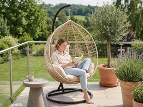 Függőszék KOKON állvánnyal, bézs