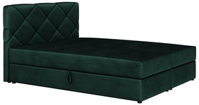 Franciaágy Boxspring 160x200 cm Karum (ágyráccsal és matraccal) (zöld). 1007776