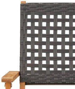 vidaXL 3 részes fekete polyrattan és tömör fa bisztrószett