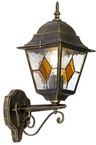 Vintage kültéri fali lámpa antik arany - Antigua Up