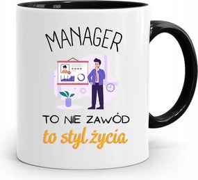 Menedzser Bögre Fekete Ajándék fényképes nyomtatással