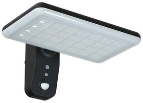 V-Tac LED napelemes fali lámpa szenzorral LED/15W/3,2V 4000K/6000K IP65 fekete VT1514