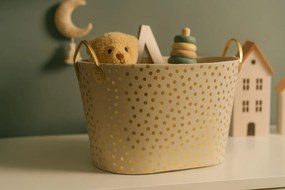 Pöttyös játéktároló kosár 38 x 48 x 34 cm