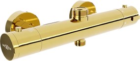 Mexen KAI termosztatikus zuhanycsaptelep felső rögzítéssel, arany, 77150-50