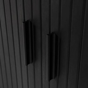 Kétajtós, tolóajtós komód 140 cm méretben, fekete színben TRISH