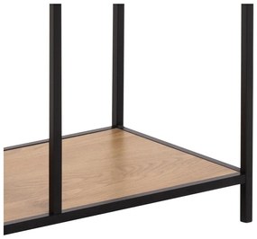 Fekete-natúr színű könyvespolc tölgyfa dekorral 77x185x35 cm Seaford – Actona