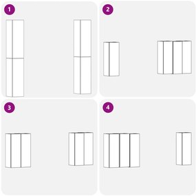 4 darabos TV szekrény szett fekete tölgyből - 30,5 x 30 x 90 cm - Mérnöki fából készült