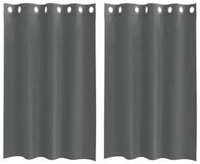 2 db sötétszürke fátyolfüggönyök rojtokkal 140x175 cm