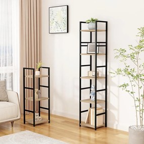 Intenso Home 5 szintes nyitott könyvespolc 29 x 144cm (Aranytölgy) | Univerzális tároló állvány fém lábakkal