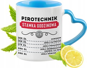 Pirotechnikusnak Kék Bögre Szív Alakú Füllel Ajándék