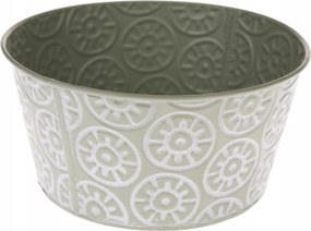 Fém Virágtartó Tál 18,5 x 9 cm Zöld Dekoráció