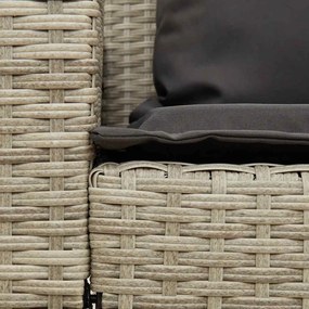 világosszürke polyrattan kerti kanapé párnával