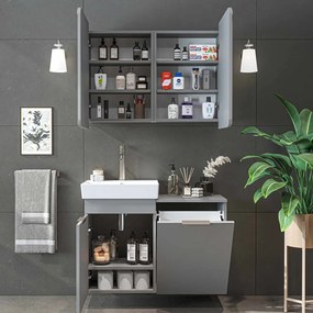 Dubai mosdószekrény, világosszürke, 92,2 cm – TR283VLN1127
