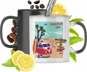 Mágikus bögre Iza fekete matt nyomott mintával 330ml