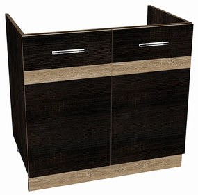 Salandra Elemes konyha 2 ajtós mosogató alatti szekrény DARK SONOMA 80 x 80 x 50 cm