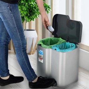 Duo szürke pedálos szemetes, 21 l - Curver