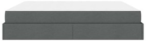 Ágykeret tárolóval Sötétszürke 200 x 200 cm szövet