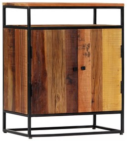 tömör újrahasznosított fa és acél kisszekrény 60 x 35 x 76 cm
