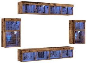 F Floating Shelf 2 db Régi fa 40x28.5x40 cm Mérnöki fa