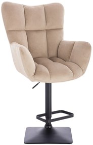 HR650KW Latte modern velúr szék fekete lábbal