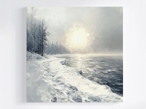 Poszter Tájkép Tengerpart Tél Hó Fagy 80x80