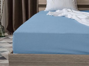 Jersey világoskék lepedő BASIC 90x200 cm