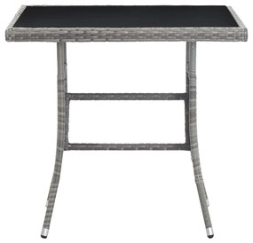 szürke polyrattan kerti asztal 80 x 80 x 74 cm