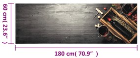 mosható boros üveg mintás bársony konyhai szőnyeg 60x180 cm