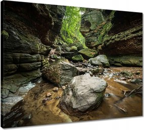 Vászonkép 50x40 Sziklák Folyó Hegyek