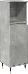 vidaXL betonszürke szerelt fa fürdőszobaszekrény 30 x 30 x 100 cm