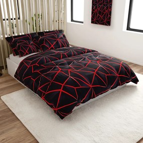 Pamut ágynemű PENELOPE PIROS fekete Ágyneműhuzat mérete: 70 x 90 cm | 140 x 200 cm