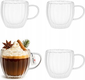 4x Thermo Kávés Pohár Latte Teák Dupla Aljú 250 ml