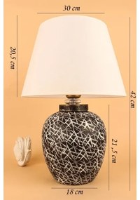 Asztali lámpa RAMZES 1xE27/40W/230V fehér/fekete