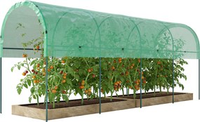 Outsunny téli fólia üvegház íves tetővel — acél váz és talajleszorítók, 400 x 120 x 170 cm | Aosom