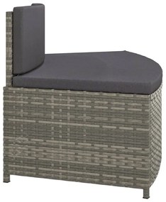 2 db szürke polyrattan pezsgőfürdő pad párnával