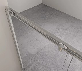 Erga Alpine, tolóajtós zuhanykabin 130 (ajtó) x 90 (fal) x 195 cm, 6mm átlátszó üveg, króm profil, ERG-V02-ALPINE-D130G090-CR