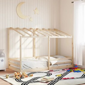 tömör fenyőfa gyerekágy tetővel 80 x 200 cm