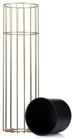 Fém virágcserép LOFT 70x20 cm arany/fekete