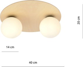 Emibig modern skandináv mennyezeti lámpa kenzo fehér barna emi1142/2b