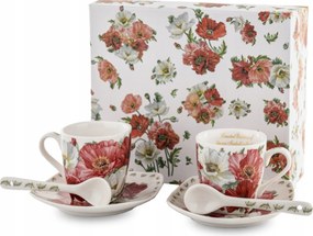 Eszpresszó csészék 2+2 80 ml virágok