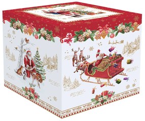 Karácsonyi télapós porcelán tároló doboz gömb díszdobozban Christmas Memories