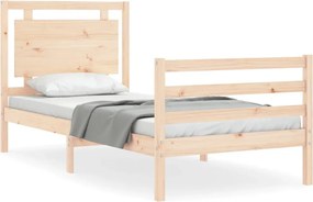 vidaXL tömör fa ágykeret fejtámlával 100 x 200 cm