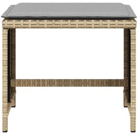 4 db vegyes bézs polyrattan kerti szék párnával 41 x 41 x 36 cm