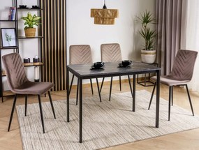 AKCIÓ Fekete étkezőasztal RAMOD 100x60 cm, márvány dekor, II. osztály