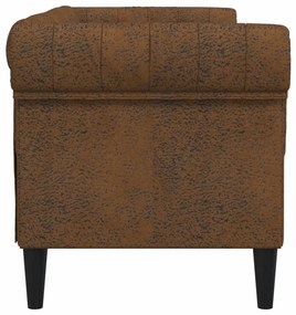 2 személyes barna szövet Chesterfield kanapé