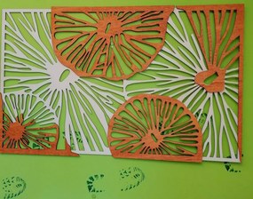 Faragott kép fából készült rétegelt lemez narancssárga 3D-s effektus KODJAK