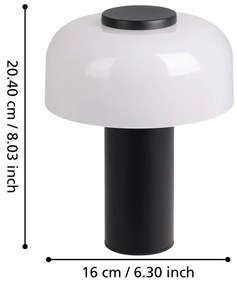 Eglo 900984 - LED Dimmelhető kültéri lámpa PONENTE 2,25W/5V IP44 fekete/fehér