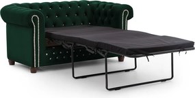 Zöld bársony kinyitható kanapé 148 cm York Blik – Ropez