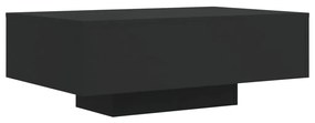 Fekete dohányzóasztal LED-lámpákkal 85 x 55 x 31 cm